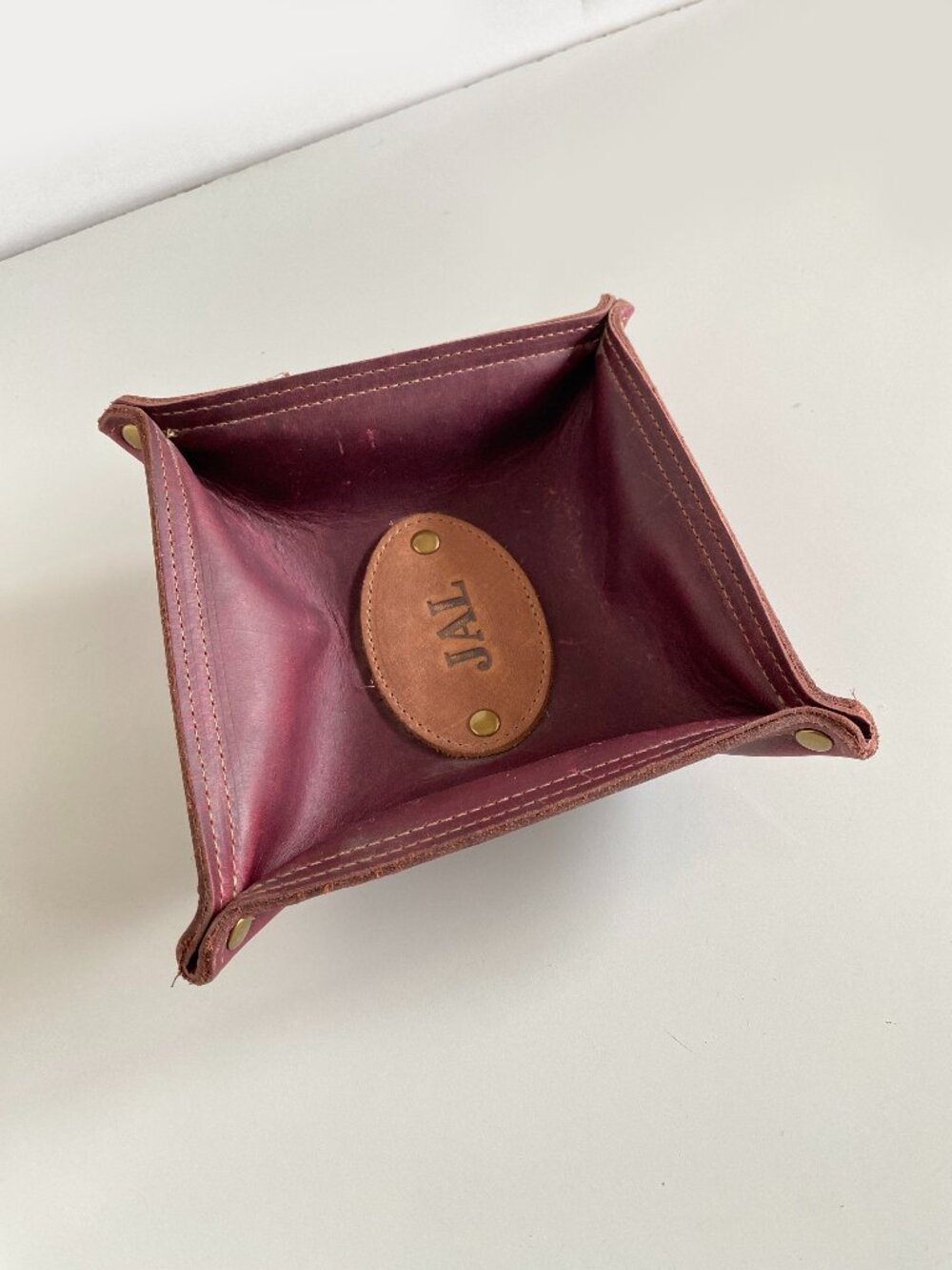 Holtz Leather Co Leather Desk Caddy Tray Office Gift USA made